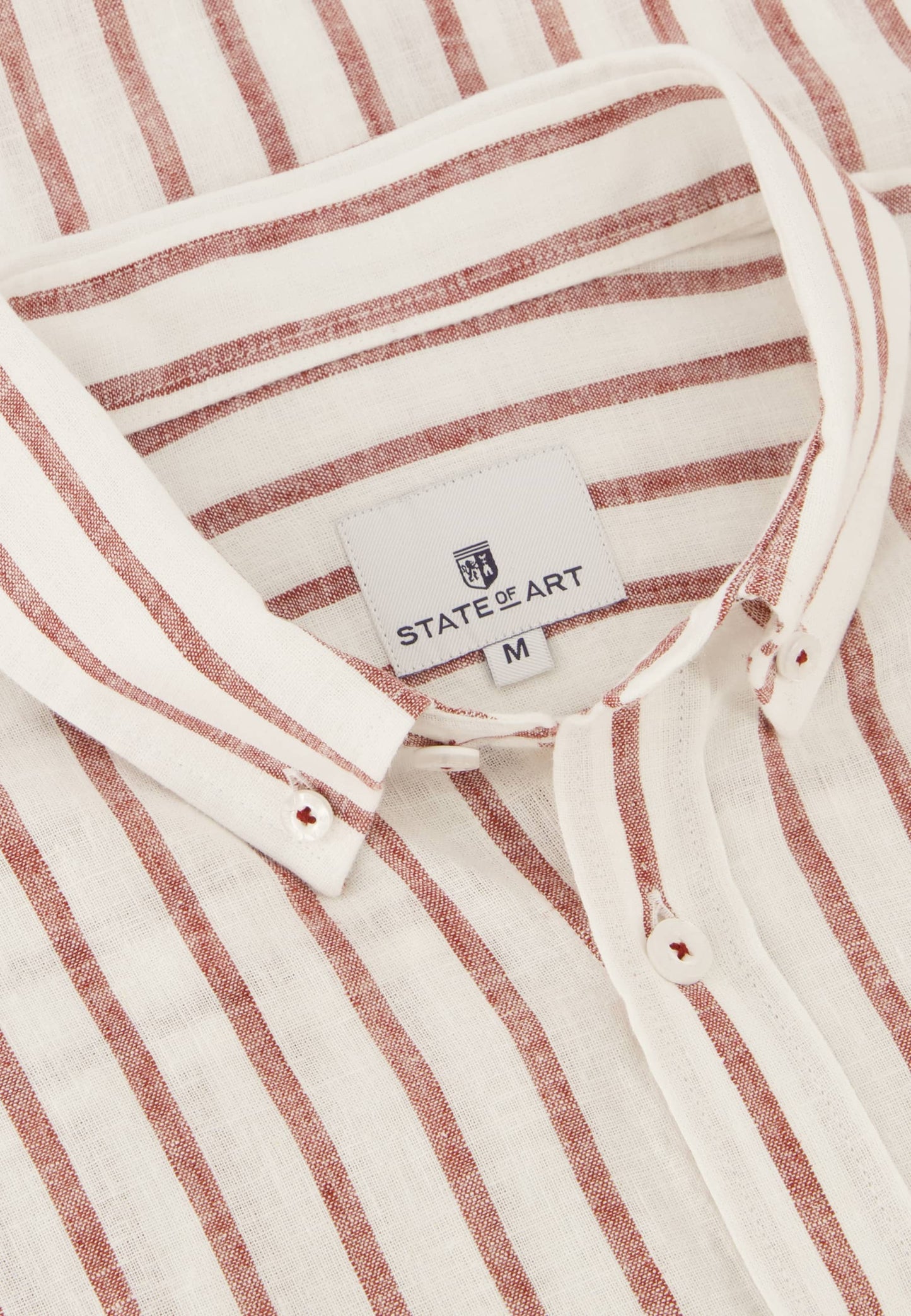 Navy striped cotton linnen regular fit shirt State of Art - 14312/1157