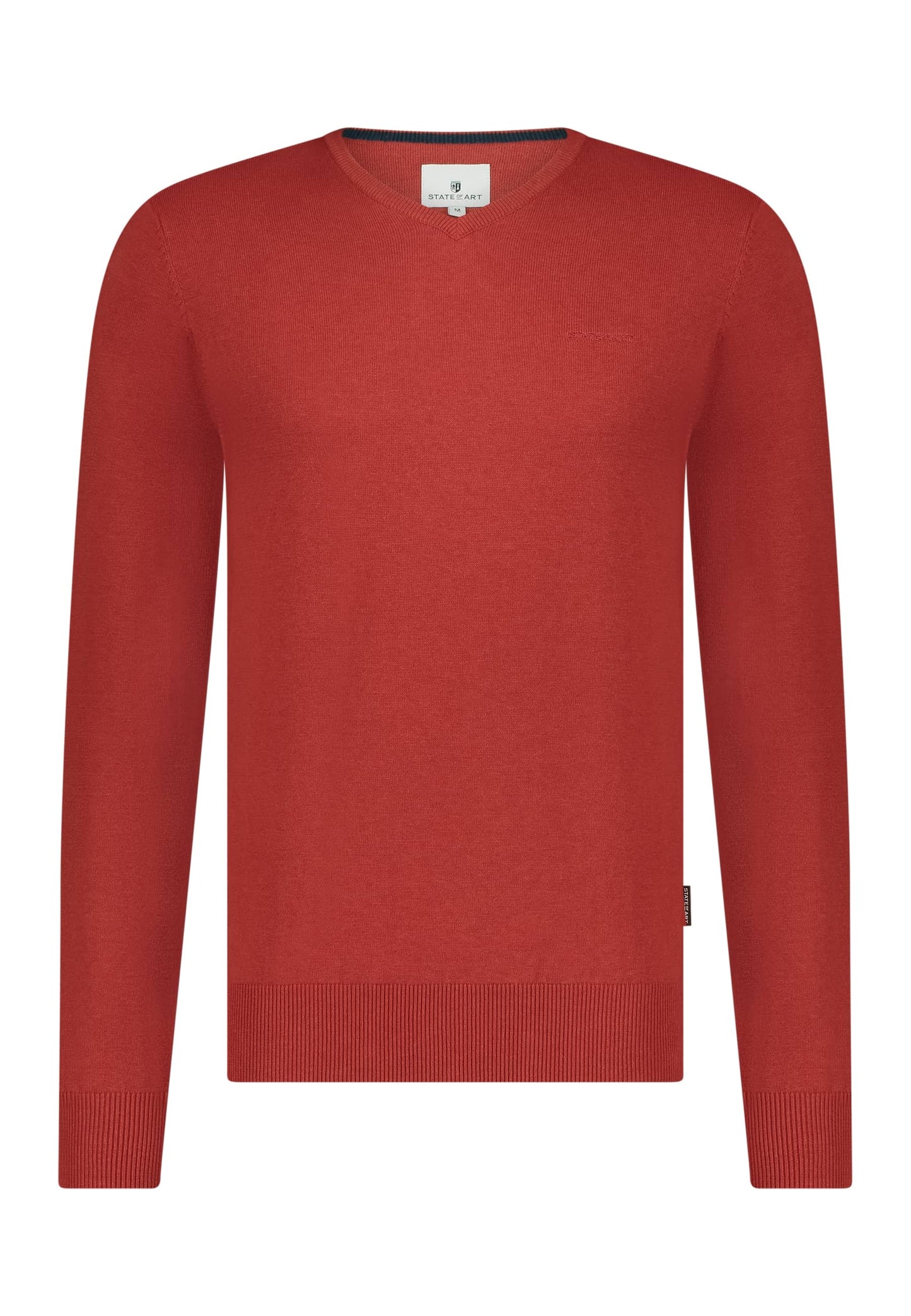 Red cotton V-neck pullover State of Art - 14030/4400