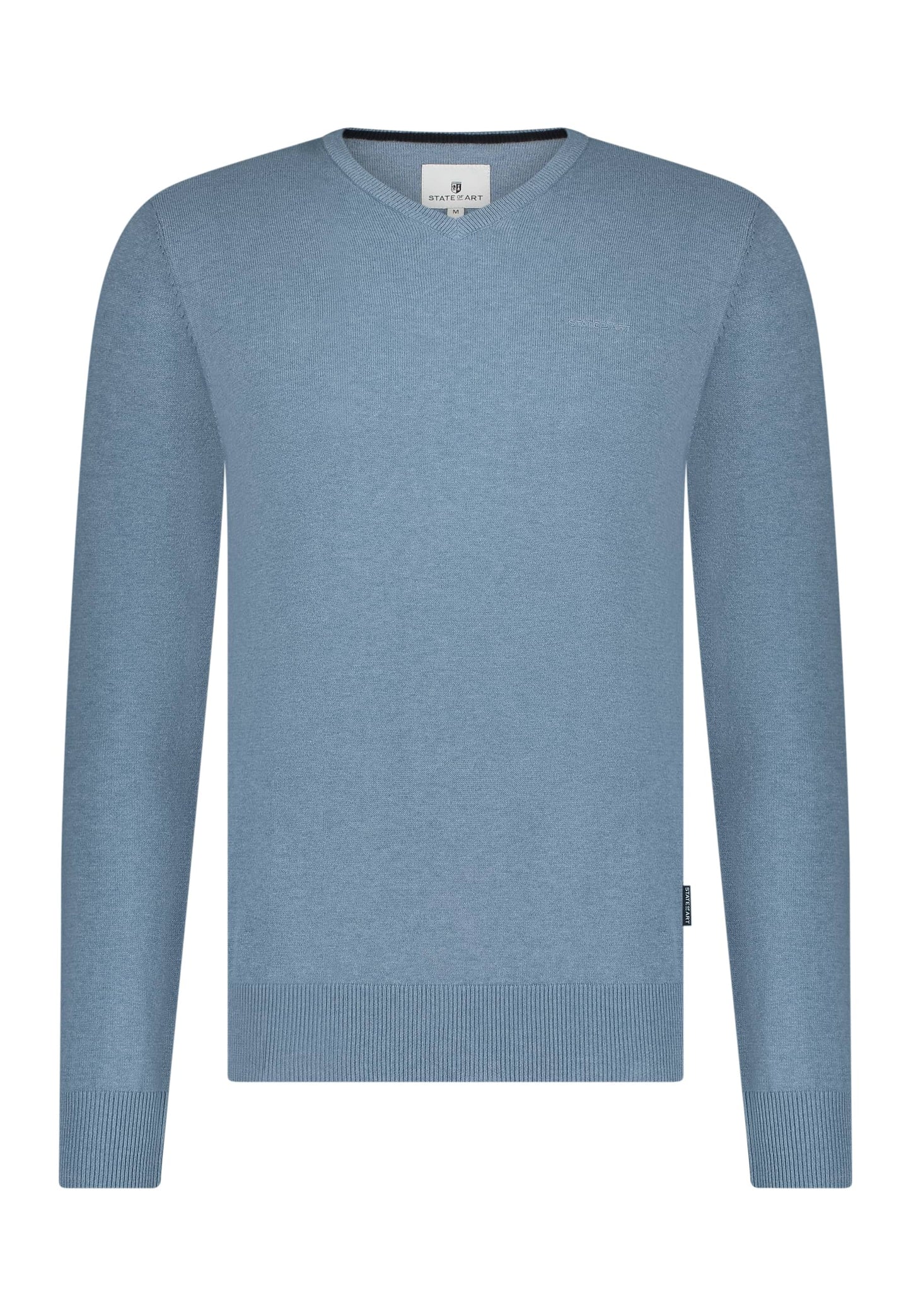 Aqua cotton V-neck pullover State of Art - 14030/5400