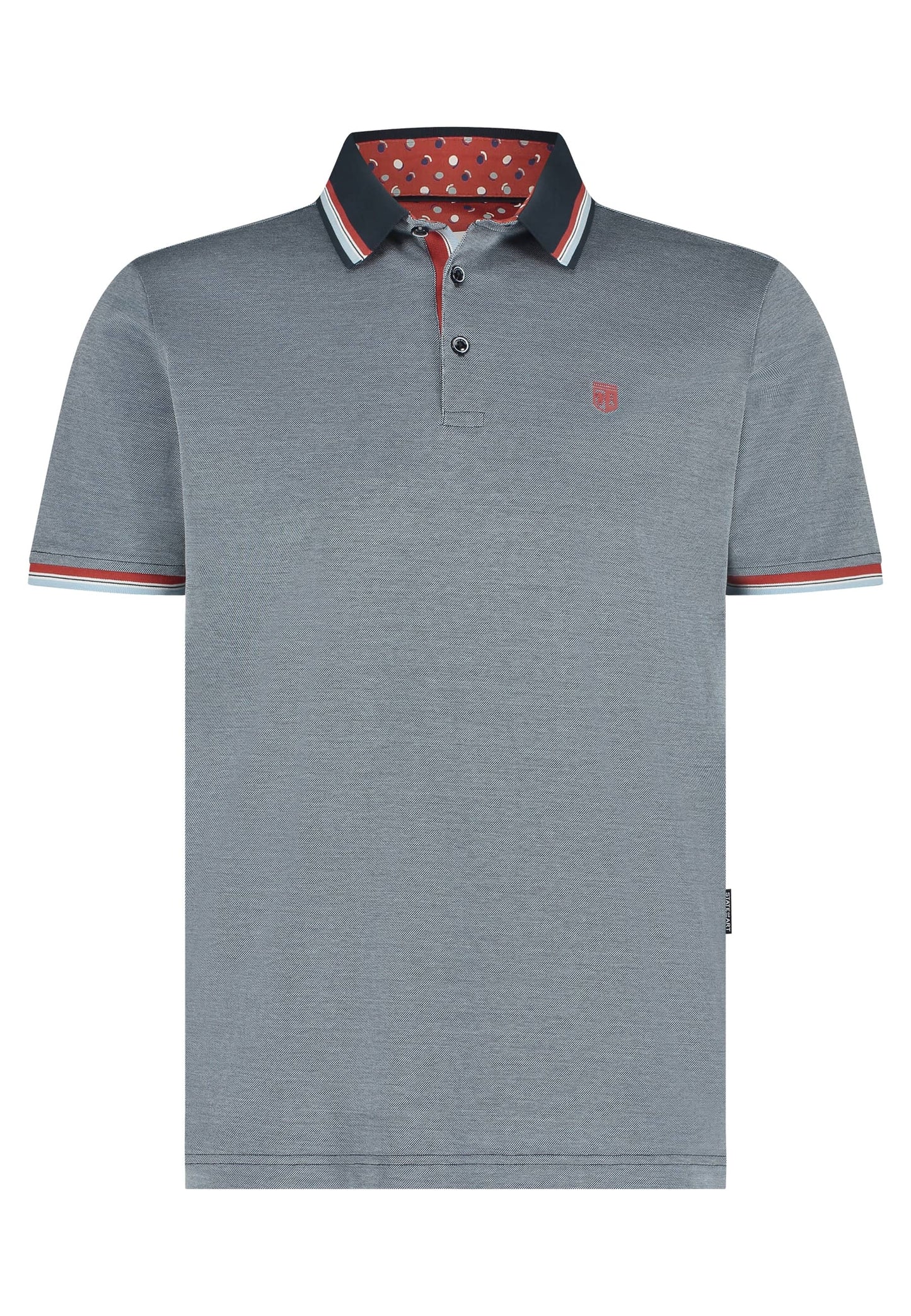 Navy structured mercerized cotton polo State of Art - 14452/5951