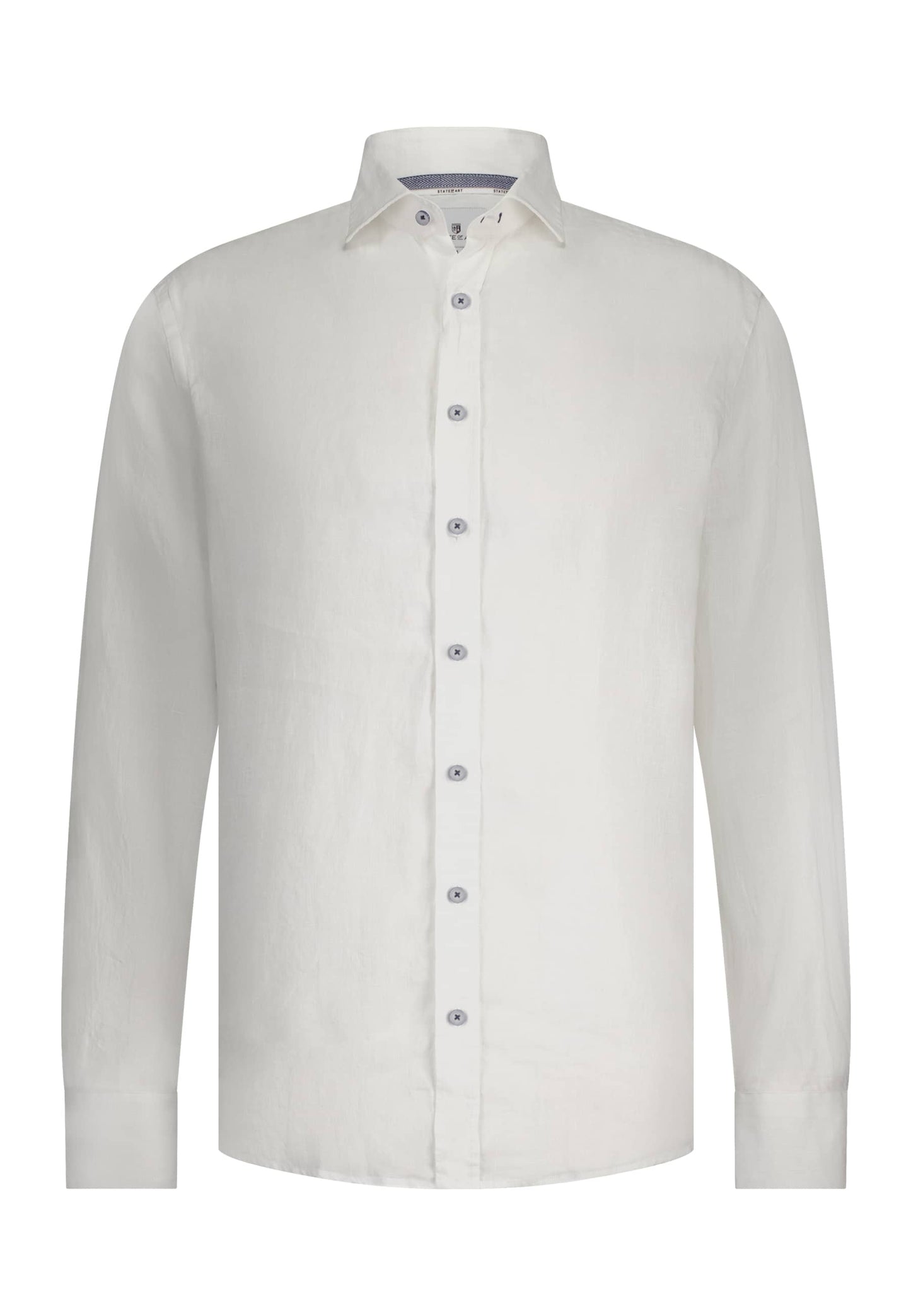 White cotton linnen regular fit shirt State of Art - 15342/1100