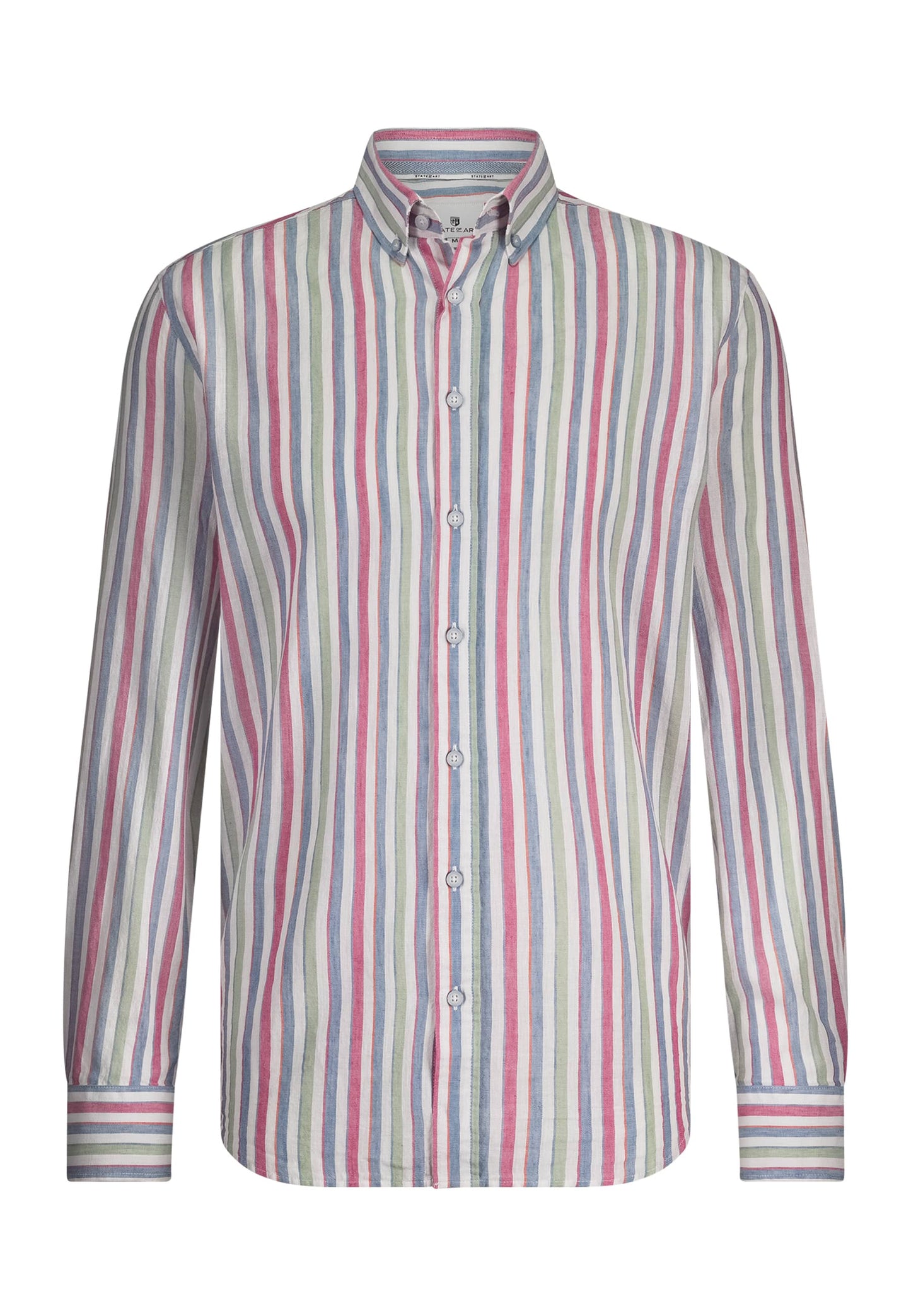 Multi color striped cotton linnen regular fit shirt State of Art - 15364/1156