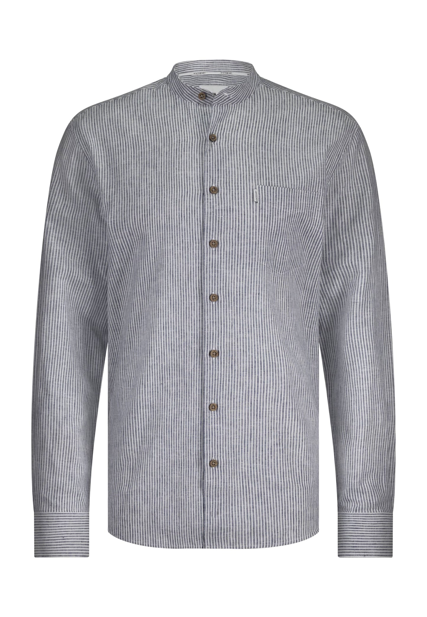 Navy striped cotton linnen regular fit shirt State of Art - 15354/1157