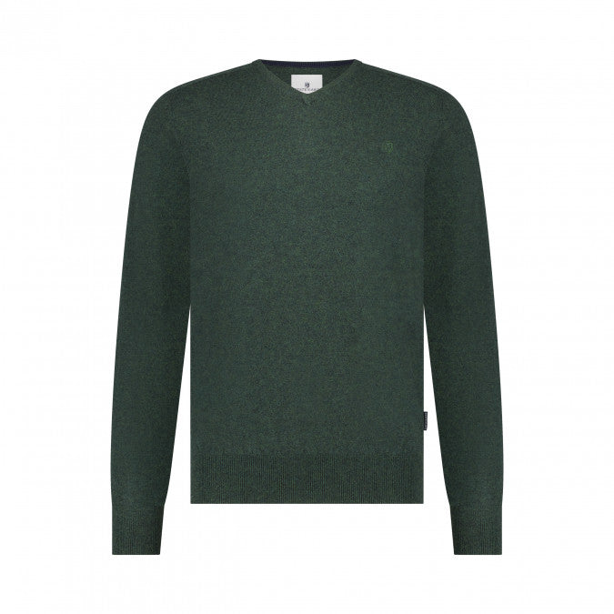 Donkergrijze wollen V-hals pullover State of Art - 23000/9800