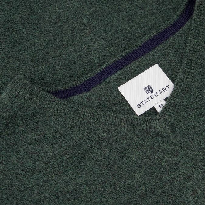 Navy wollen V-hals trui State of Art - 23000/5900