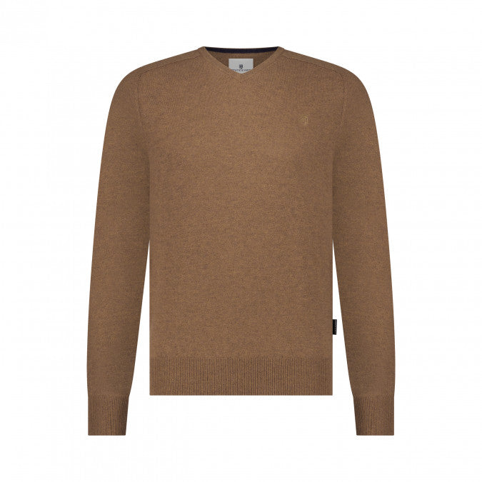 Donkergrijze wollen V-hals pullover State of Art - 23000/9800