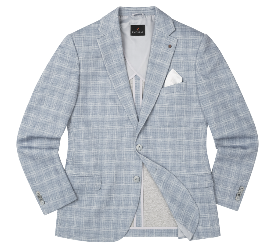 Blue checkered slim fit jacket Zuitable - 251668/610