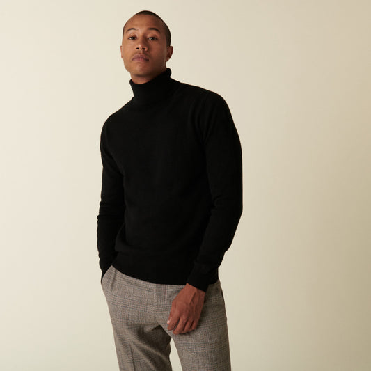 Dark grey cashmere turtleneck pullover Maison Montagut - 622212/8212