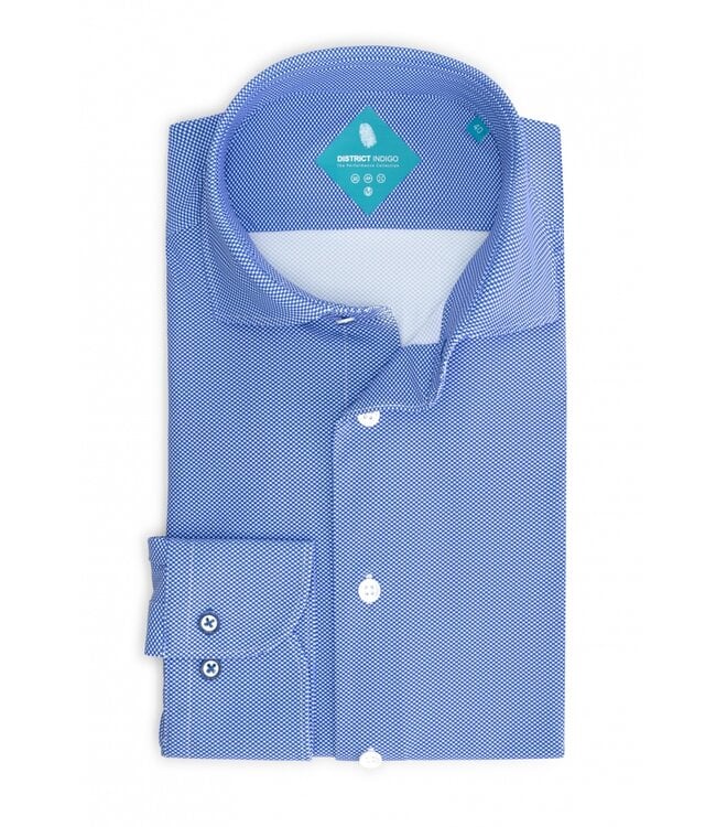 Groen gestructureerd slim fit performance overhemd District Indigo - 7.21.025.750/374