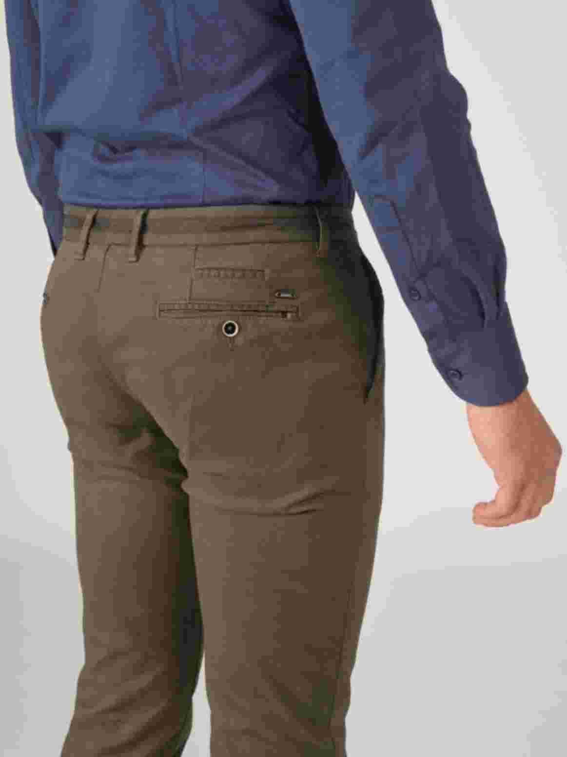Green slim fit cotton trousers Zilton - Steam-P 39/571