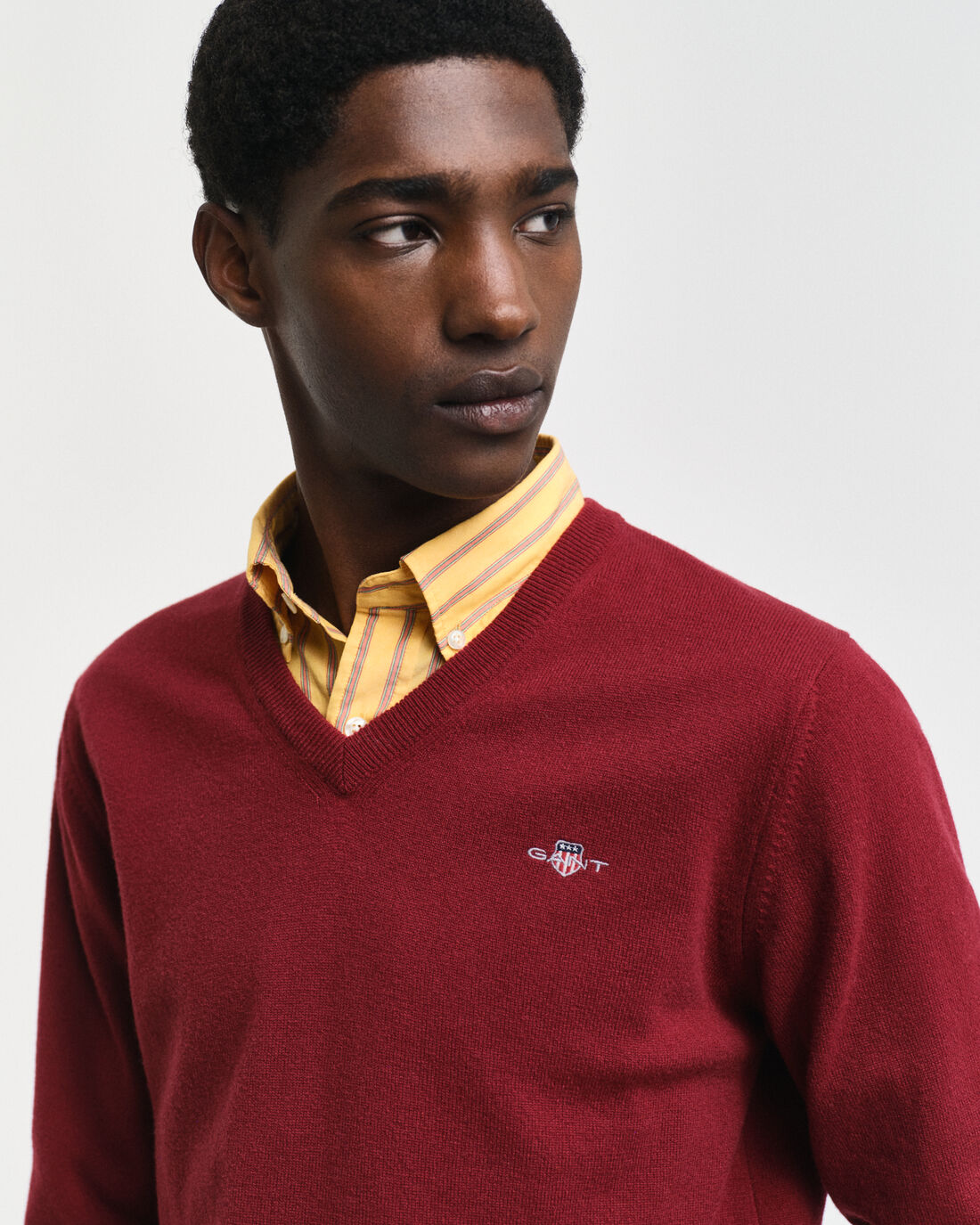 Port red lambswool V-neck pullover Gant - 87212/605