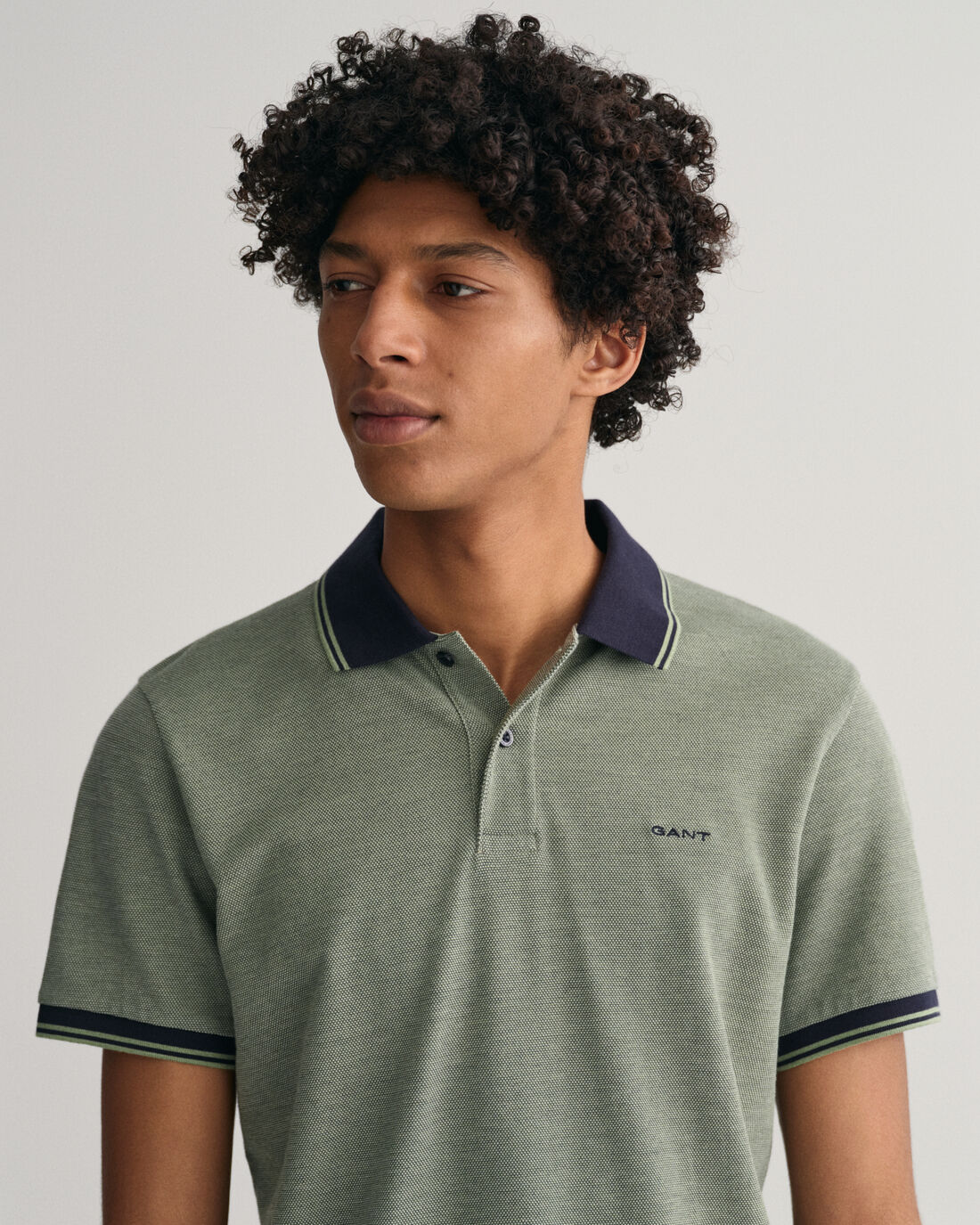 Light blue structured cotton regular fit polo Gant - 2057029/414