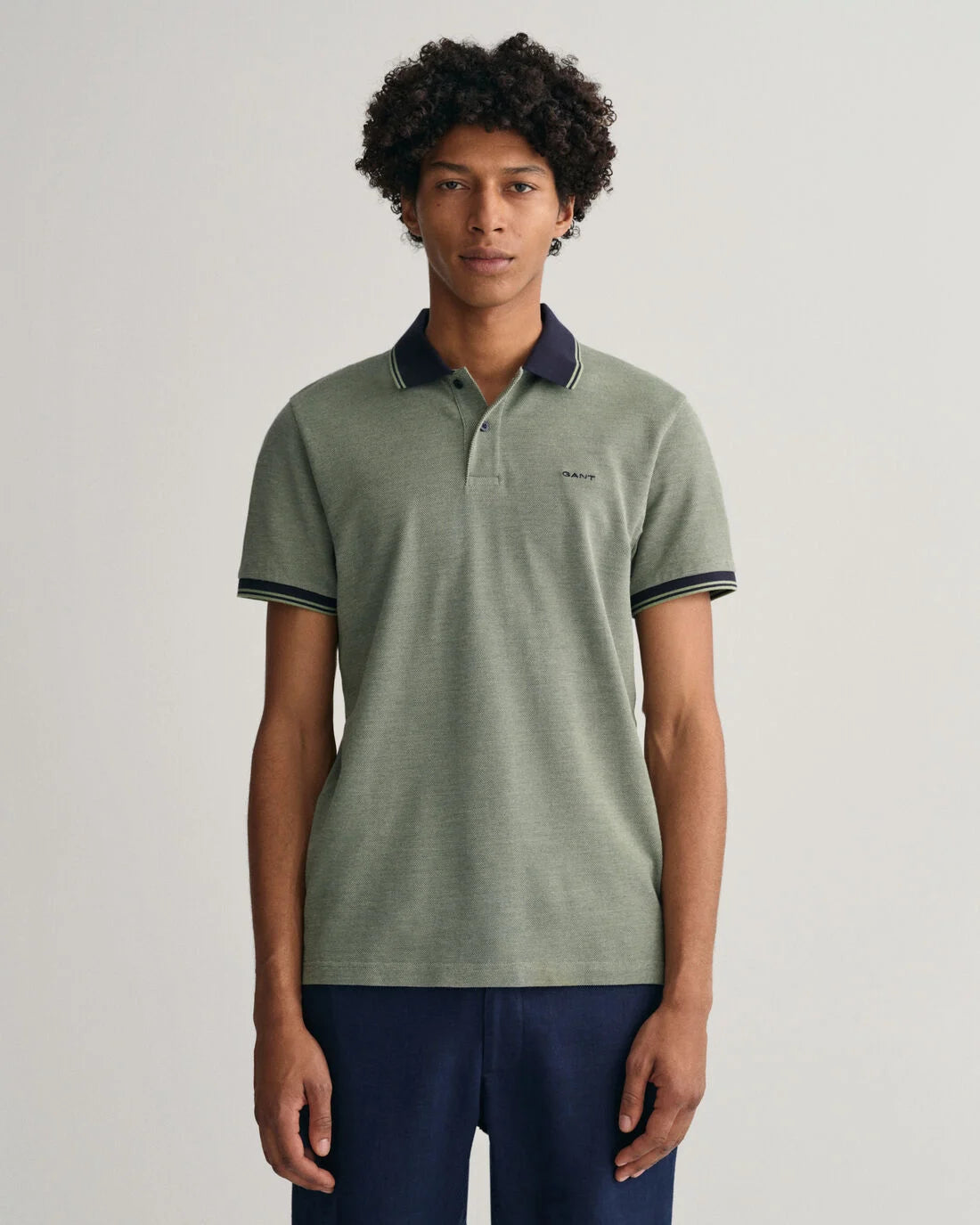 Light blue structured cotton regular fit polo Gant - 2057029/414