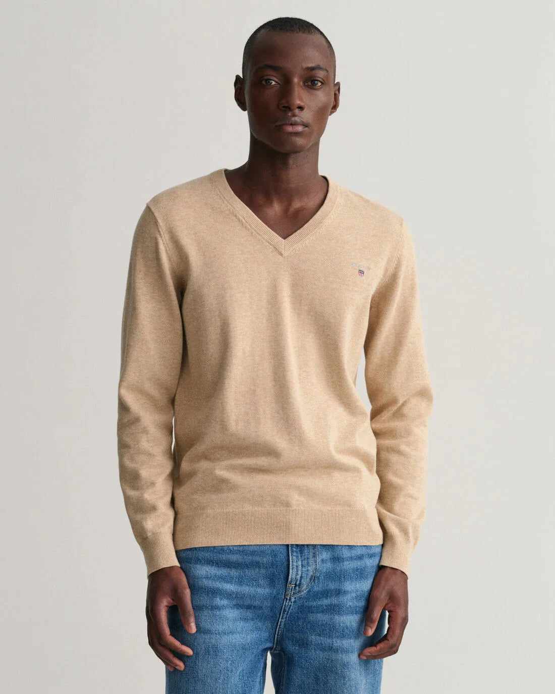 Indigo cotton V-neck pullover Gant - 8030552/902