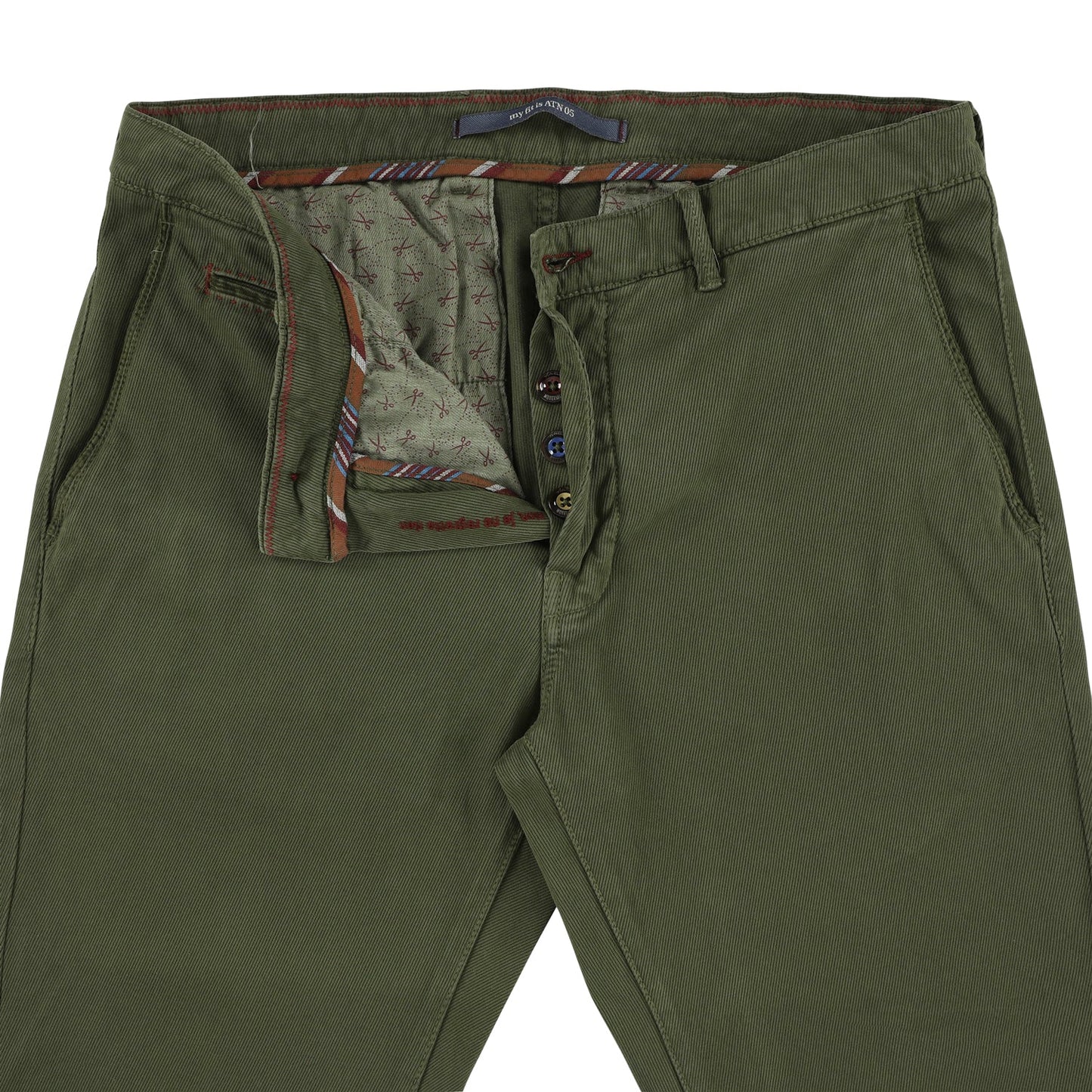 Groene katoenen slim fit broek Atelier Noterman - 1550/320