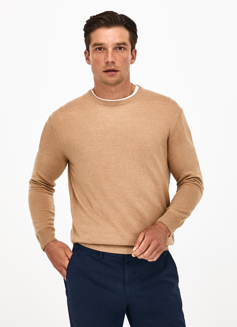 Camel wol cashmere crew neck pullover Hackett - HM702831/855