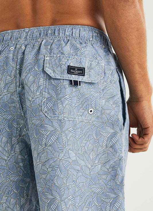 Blue swimshorts with leaves Hackett - HM801222/5KB