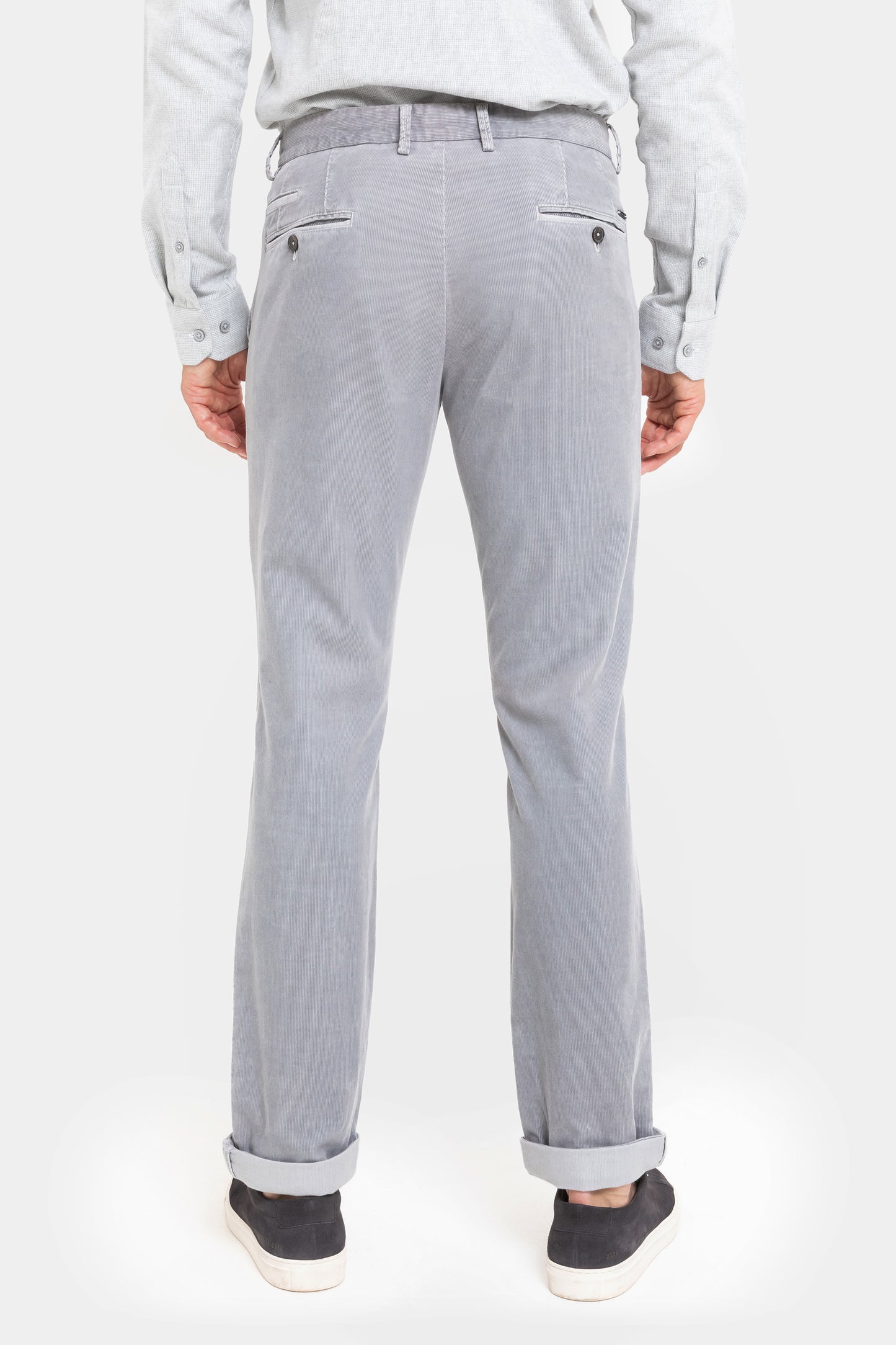 Olijfgroene corduroy slim fit broek Sidney Zilton - 57/563