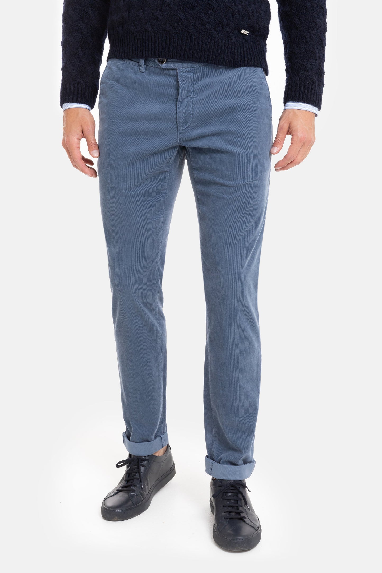 Olijfgroene corduroy slim fit broek Sidney Zilton - 57/563