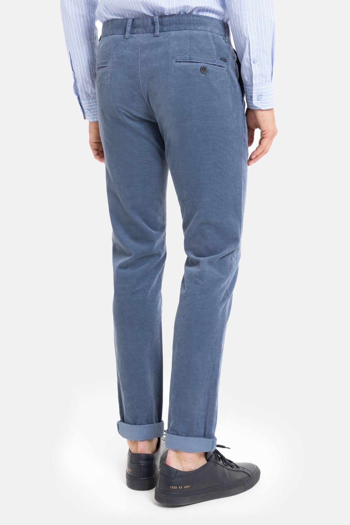 Olijfgroene corduroy slim fit broek Sidney Zilton - 57/563