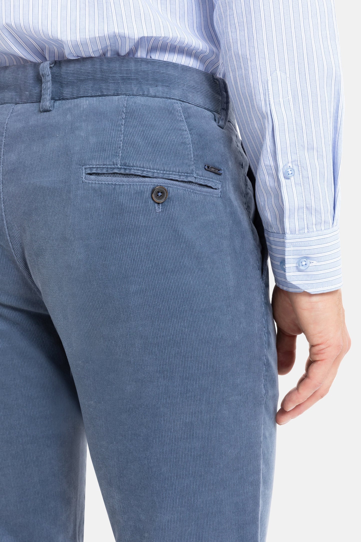 Olijfgroene corduroy slim fit broek Sidney Zilton - 57/563