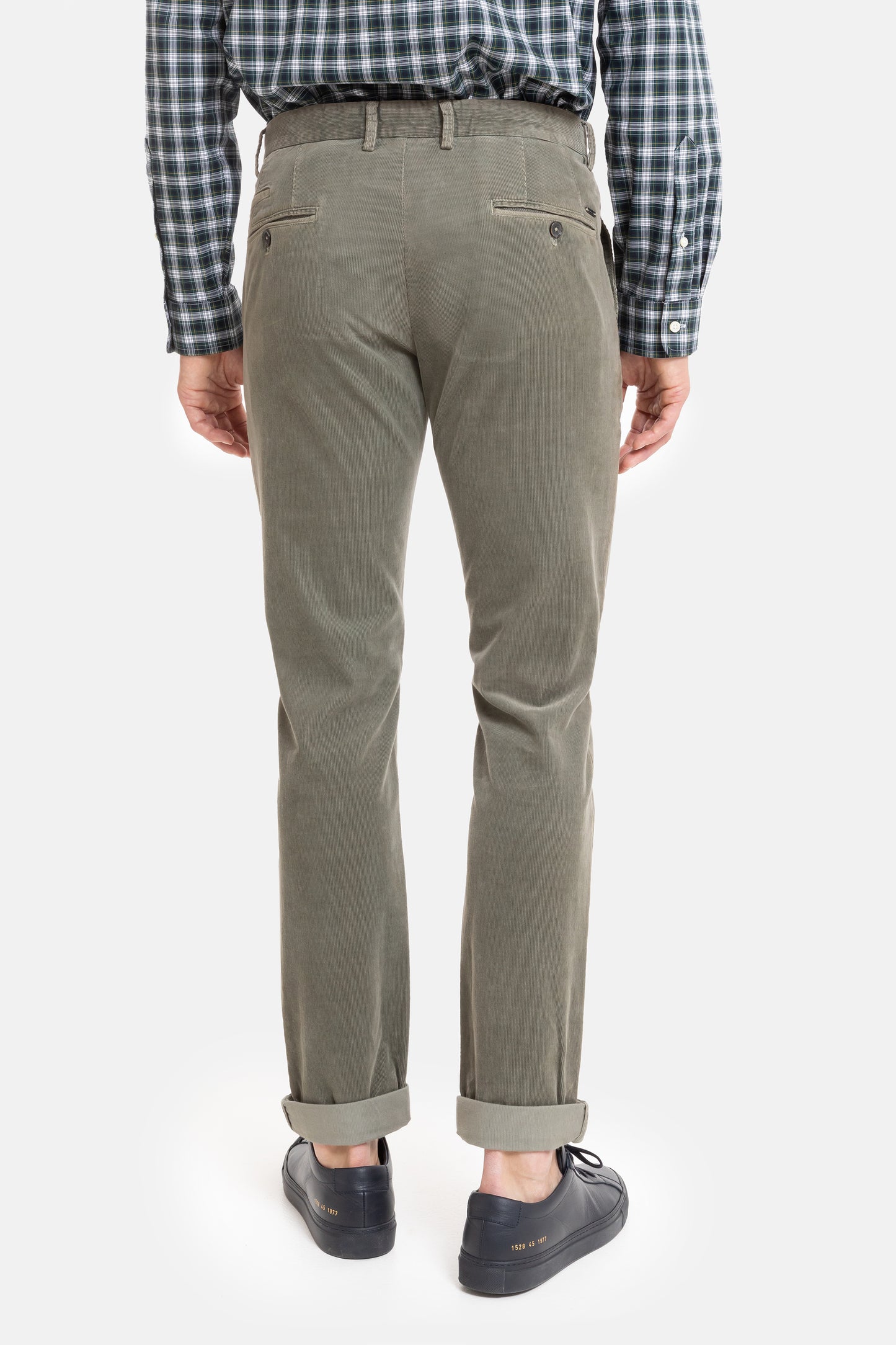 Olijfgroene corduroy slim fit broek Sidney Zilton - 57/563