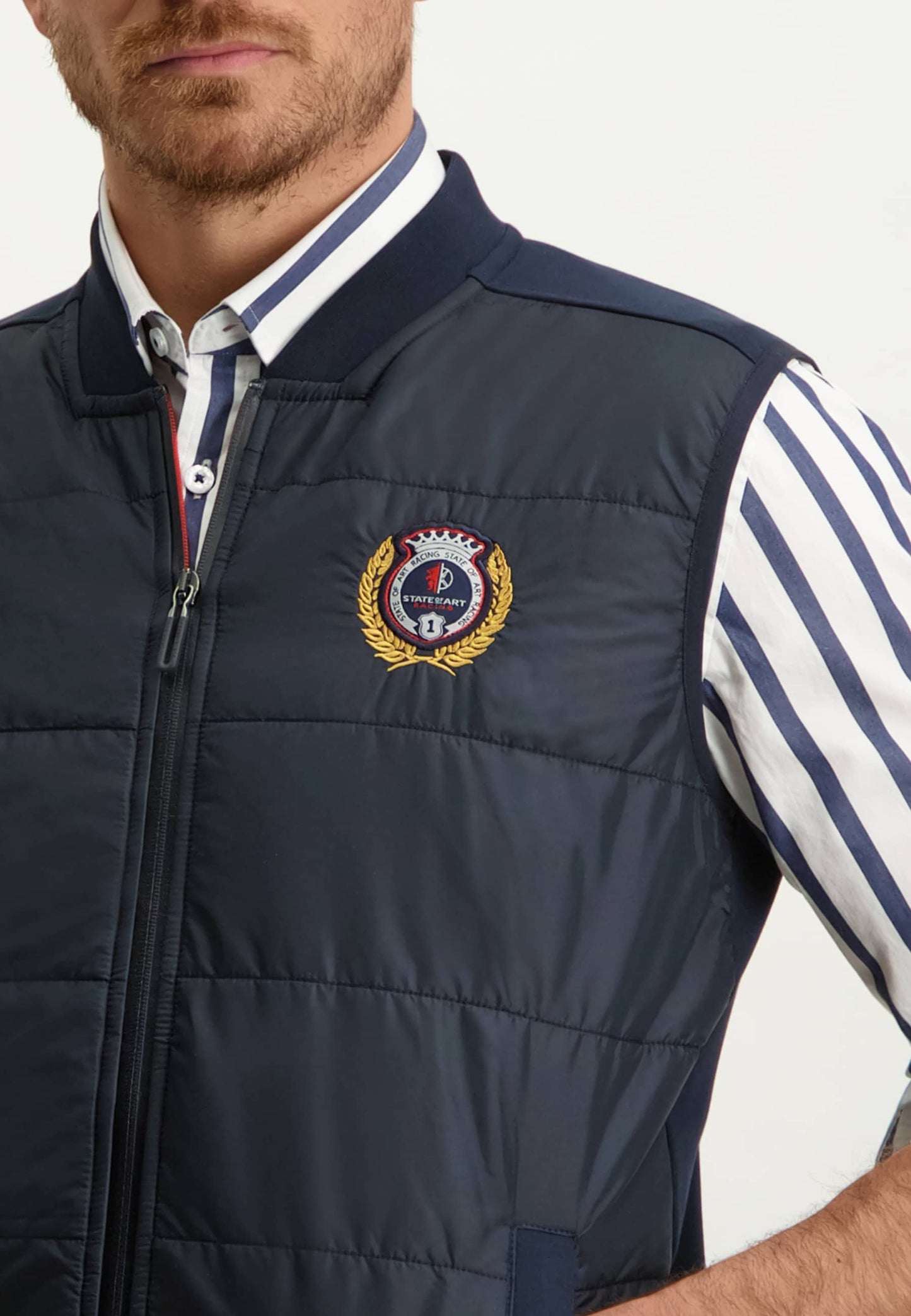 Navy cotton bodywarmer State of Art - 13975/5900