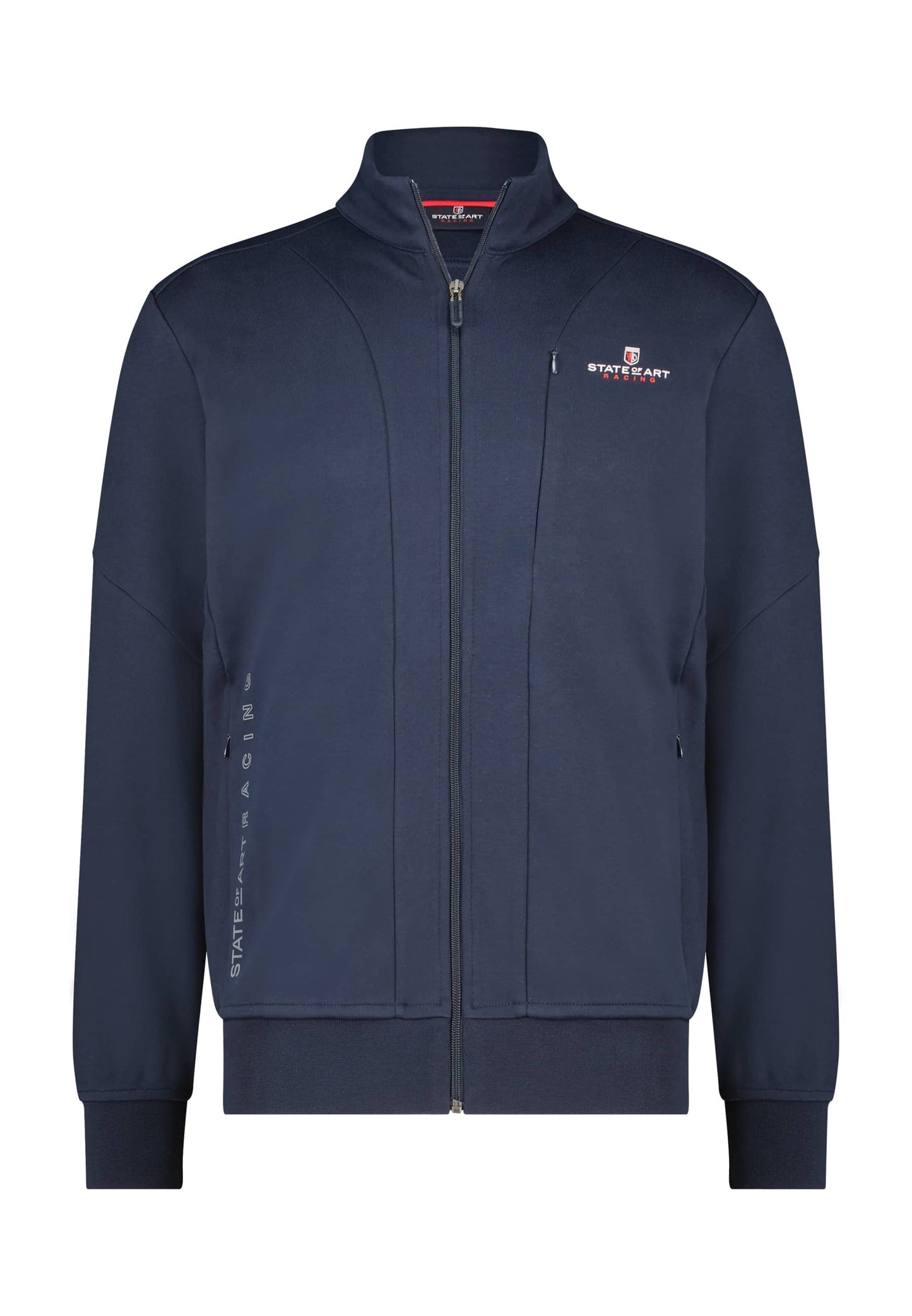 Navy cotton cardigan with zip State of Art - 13977/5900