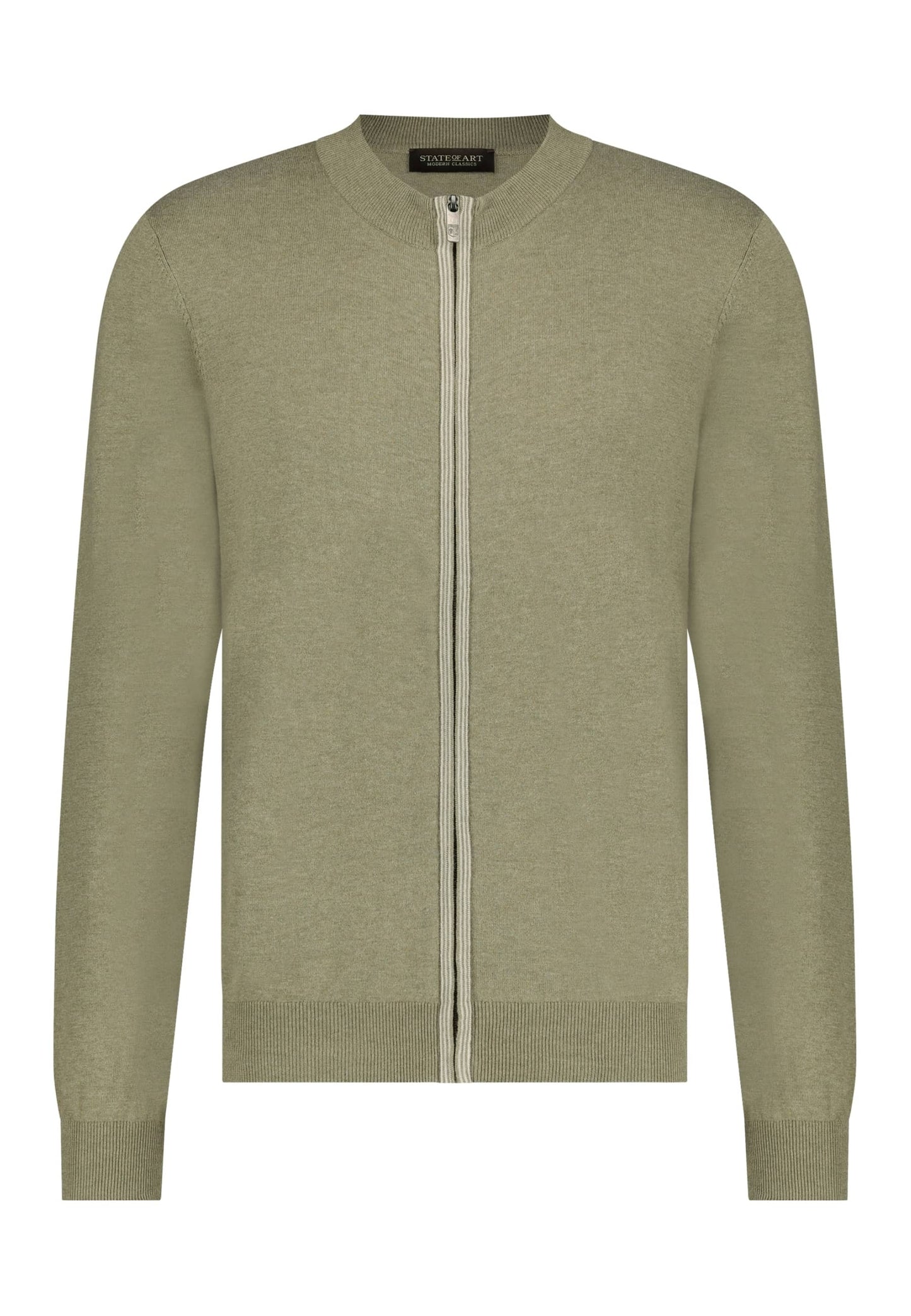 Light grey cotton silk full zip cardigan State of Art - 13751/9100