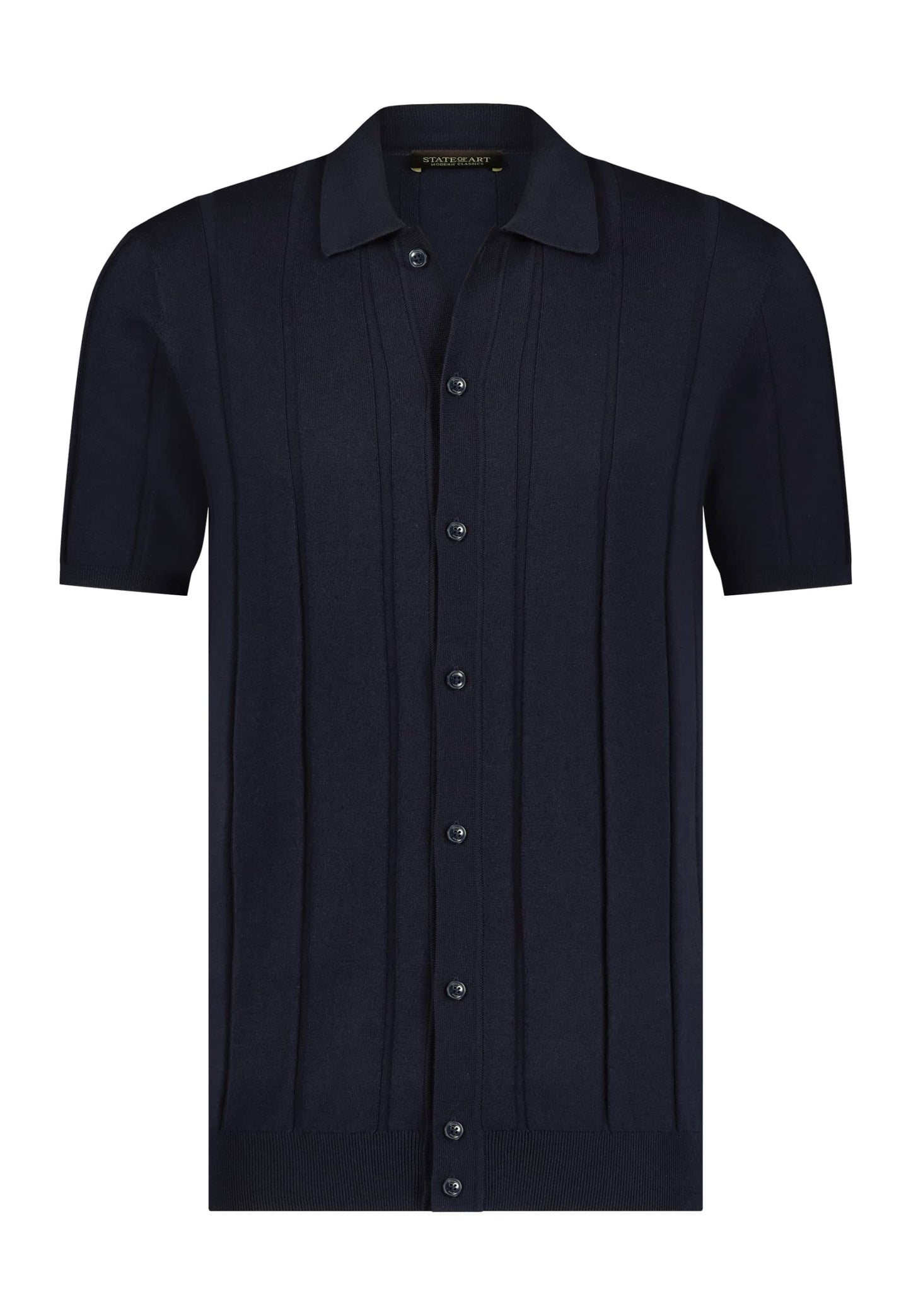 Navy cotton silk polo pullover State of Art - 13755/5900