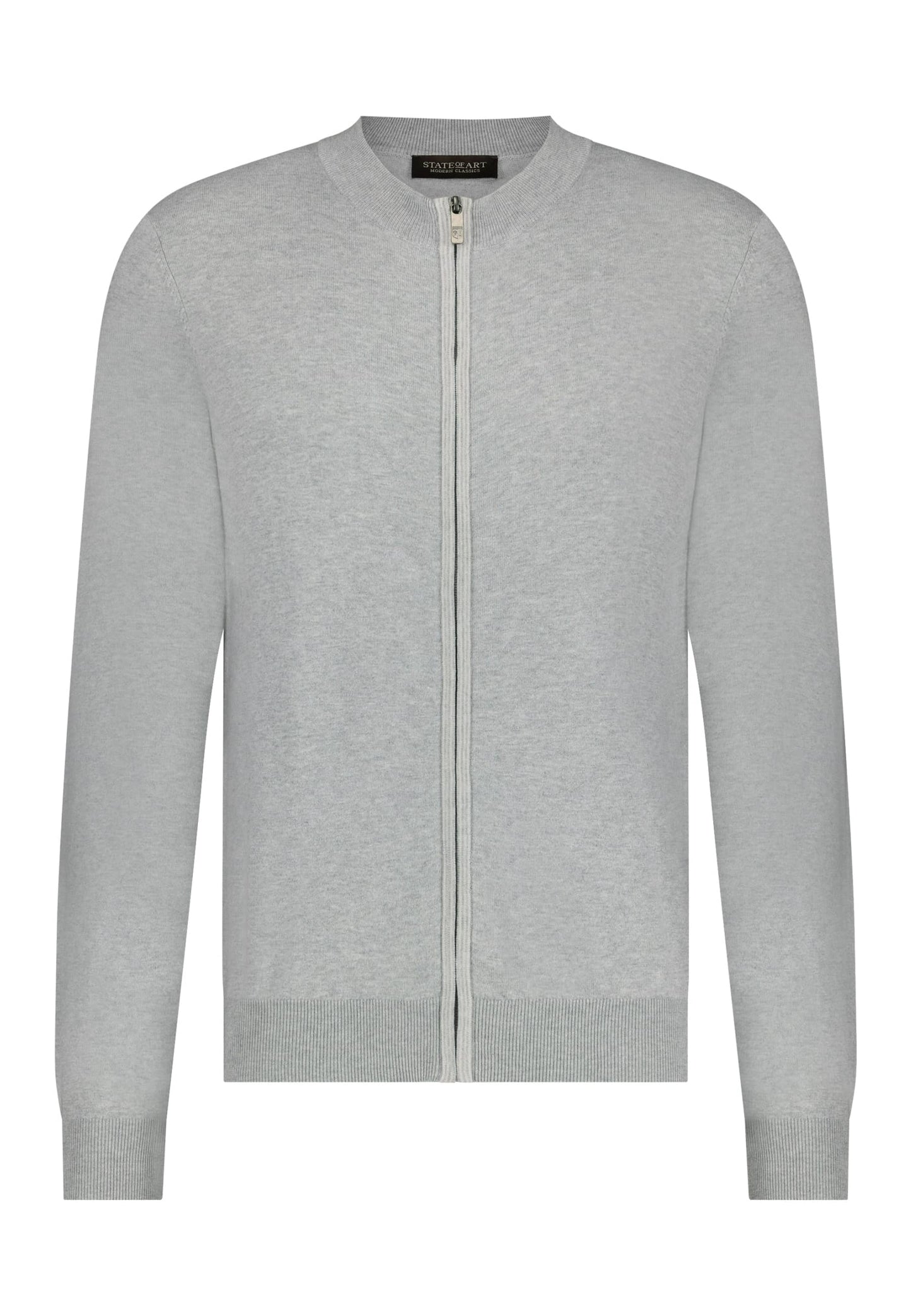 Light grey cotton silk full zip cardigan State of Art - 13751/9100