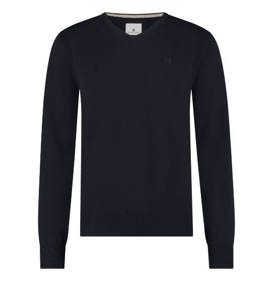 Light blue cotton V-neck pullover State of Art - 13029/5300