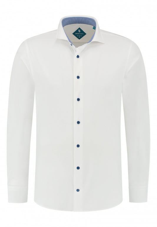 White slim fit performance shirt with blue accent District Indigo - 7.21.025.750/005