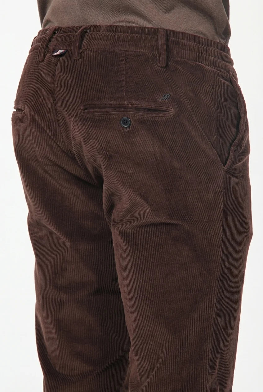 Beige corduroy slim fit broek Mason's - Torino VBE014/341