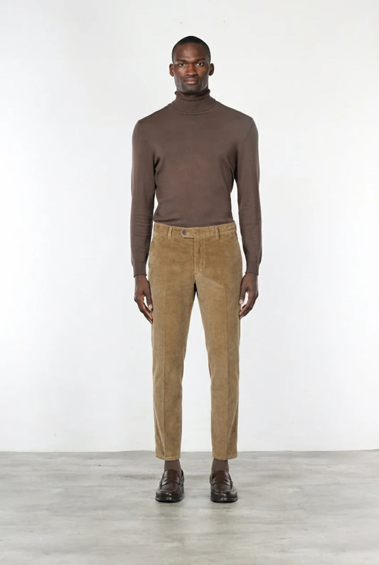 Beige corduroy slim fit trousers Mason's - Torino VBE014/341