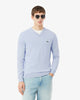 Light blue cotton V-neck pullover Lacoste - AH1951-61/J2G