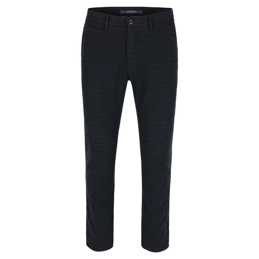 Navy checkered cotton slim fit trousers Atelier Noterman - 1674/210
