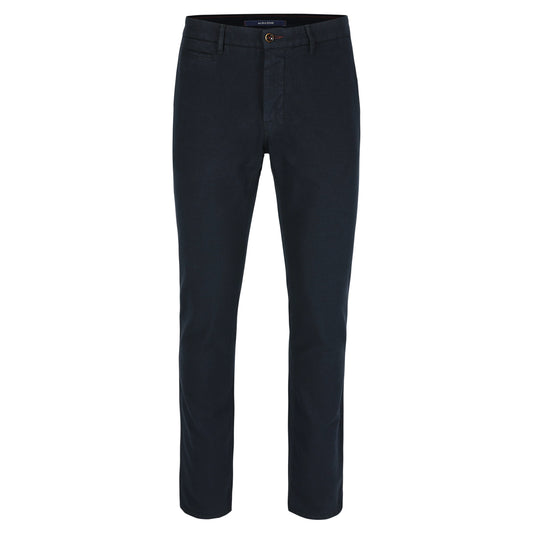 Navy structured slim fit cotton trousers Atelier Noterman - 1678/210