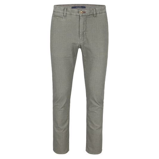 Taupe checkered cotton slim fit trousers Atelier Noterman - 1729/741