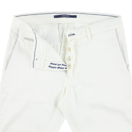 White cotton linnen slim fit trousers Atelier Noterman - 1762/020