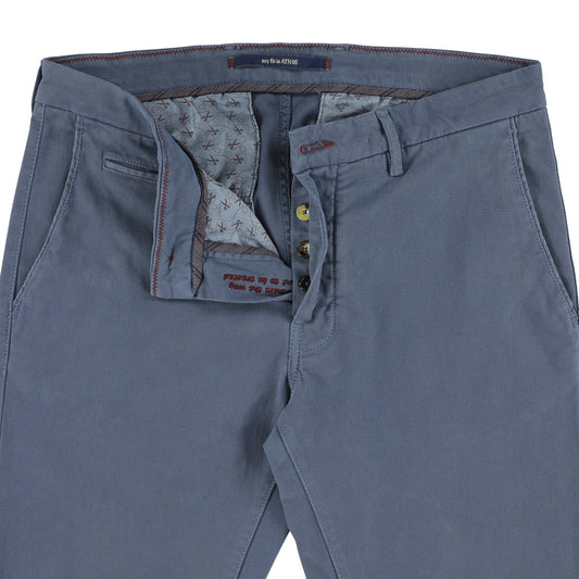 Blauwe katoenen slim fit broek Atelier Noterman - ATN05-A72 1803/266