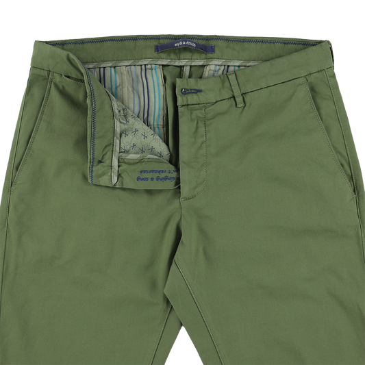Green cotton slim fit trousers Atelier Noterman - ATN05-A76-1589/302