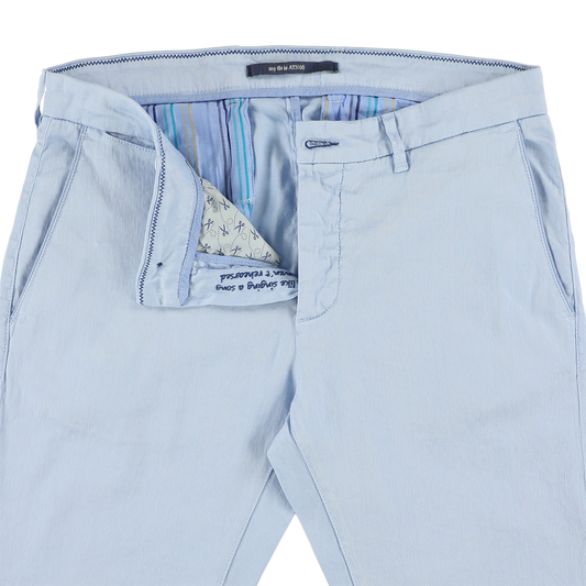 Lightblue cotton linnen slim fit trousers Atelier Noterman - ATN05-A76 1762/222