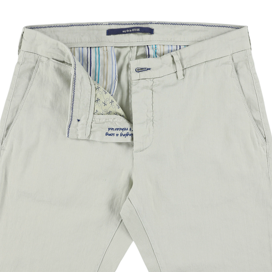 Ecru cotton linnen slim fit trousers Atelier Noterman - ATN05-A76 1762/706