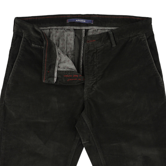 Dark green moleskin slim fit trousers Atelier Noterman - ATN05-A78 1950/321