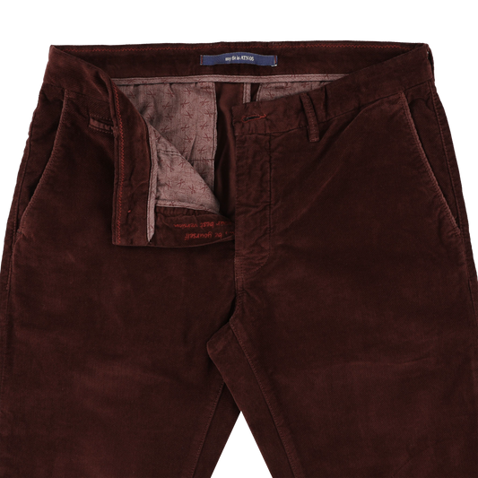 Burgundy moleskin slim fit trousers Atelier Noterman - ATN05-A78 1950/408