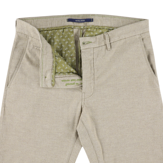 Beige cotton slim fit trousers Atelier Noterman - ATN05-A80 1937/725