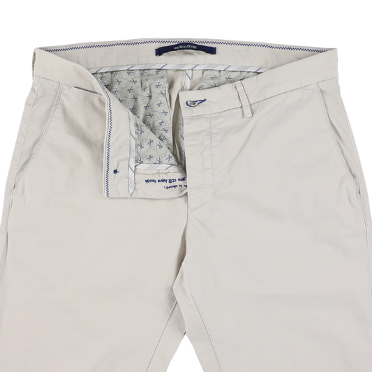 Ecru katoenen slim fit broek Atelier Noterman - ATN05-A82 2035/706