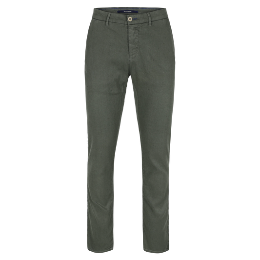 Groene katoenen linnen slim fit broek Atelier Noterman - ATN05-A84 1762/348
