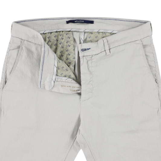 Ecru katoenen linnen slim fit broek Atelier Noterman - ATN05-A84 1762/706